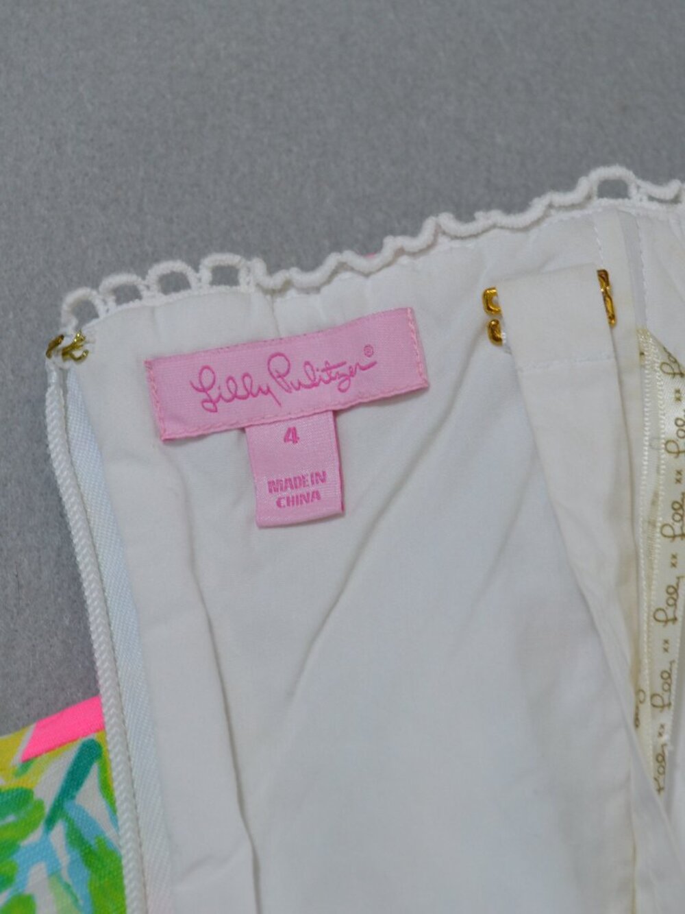 Lilly Pulitzer Brynn Strapless Lace Tropical Mini Dress Pink Size 4 - Picture 5 of 9
